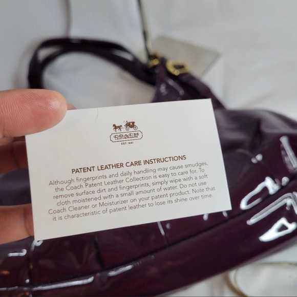 SOLD!!!  COACH Plum Patent Leather Maggie Madison Hobo Shoulder Bag #18760 - Picture 15 of 15